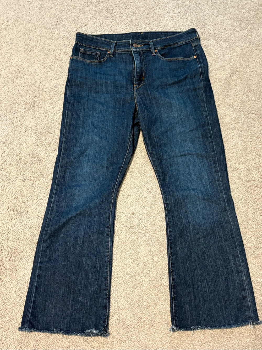 High-Rise Dark Blue Wide-Leg Jeans for Women